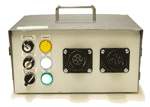 This is our specially-designed three-phase 40 Volt ac supply: It generates its output from a single-phase mains supply, so that we can provide the course without needing a three-phase supply for the electrical maintenance training course