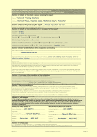 This is page 21 of the course notes for the 1st Amendment to the 17th Edition course, showing the new condition report form