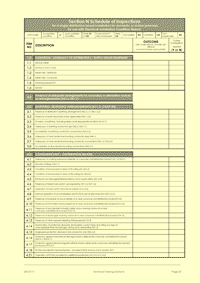 This is page 25 of the course notes for the 1st Amendment to the 17th Edition course, showing a demonstration of the new schedule of inspections for use with condition reports