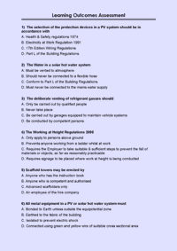 This is part of the knowledge assessment used in the solar renewable energy training course