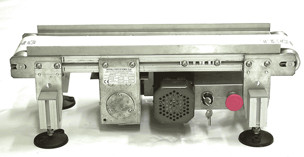 The conveyor unit on which candidates practice the removal and replacement of belts, tracking and alignment etc on the mechanical course