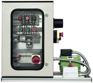 This is one of the control panels that candidates on the problem-solving for electricians course practice fault-finding and fault diagnosis on.