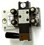 One of the 4/3 way directional control valves used on the hydraulics training course