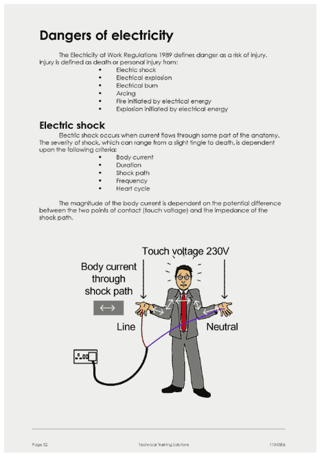 This is page 52 from book 2 of the course notes for the electrical maintenance skills training course