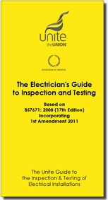 Candidates on the inspection and testing training course are given their own copy of our electricians guide book to keep.