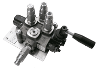 One of the 4/3 way directional control valves used on the hydraulic training courses