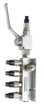 One of the manifold blocks used on the hydraulic training courses