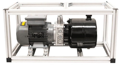 The mobile hydraulic power pack used on the hydraulic training courses