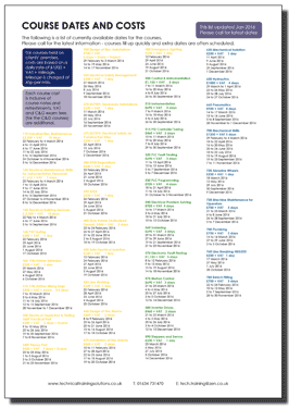 For the latest available dates for courses at our base in Kent, please click on the Course dates and prices here.