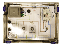 The electrical fault board used on the electrical building services training course - this is used to explain what happens when short circuits, earth faults and overloads occur