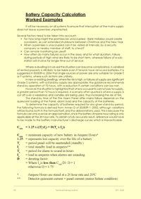 This is page 100 of the course notes for the Fire Alarms course, describing how to calculate battery capacities