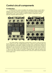 This is page 20 of part 2 of the course notes for the electrical maintenance training course, describing how contactors are used