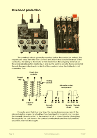 This is page 23 of part 2 of the course notes for the electrical maintenance training course, describing how overload relays are used