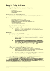 This is page 13 of the course notes for the Electricity at Work Regulations course, describing the term 'duty holder' used in  the Regulations