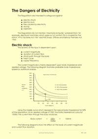 This is page 14 of the course notes for the Electricity at Work Regulations course, explaining the effects of electric shock