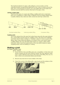 This is page 15 of the course notes for the maintenance of plumbing systems course, describing how pipework joints should be made