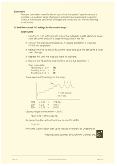 This is page 26 of the course notes for the 3 term (PID) controllers training course
