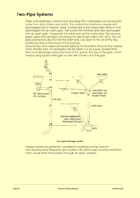 This is page 26 of the course notes for the maintenance of plumbing systems course, describing two-pipe systems