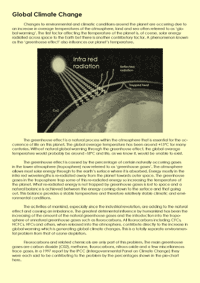 This is page 27 of the course notes for the air conditioning systems course, describing the climate change issues