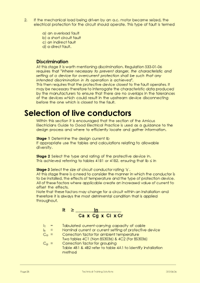 This is page 28 of the 17th edition IEE Wiring regulations training course notes: examining the equations used to specify the tabulated current ratings of the cables needed for a given circuit