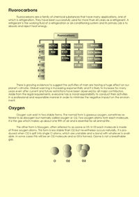 This is page 28 of the course notes for the air conditioning systems course, explaining the effects of fluorocarbons