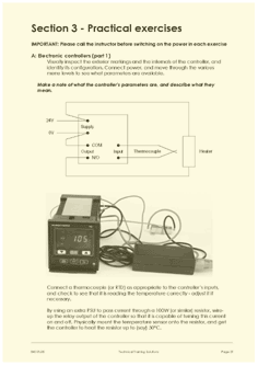 This is page 31 of the course notes for the 3 term (PID) controllers training course