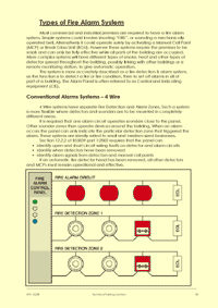 This is page 35 of the course notes for the fire alarm system installation training course, describing the 4-Wire types of fire alarm panel