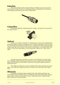 This is page 39 of part 1 of the electrical maintenance training course notes, describing proximity detectors