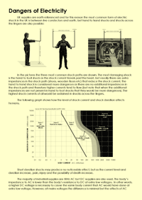 This is page 50 of part 1 of the electrical maintenance training course notes, describing the effects of electric shock