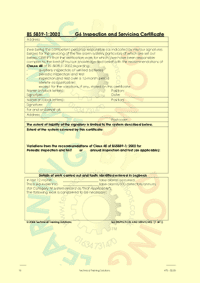 This is page 96 of the course notes for the Fire Alarms course, describing an example of one of the certificates