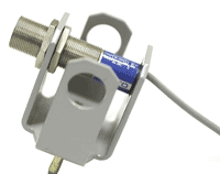 One of the inductive proximity sensors which candidates interconnect in the practical exercises to form various useful systems on the pneumatics course