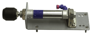 One of the single-acting cylinders which candidates interconnect in the practical exercises to form various useful systems on the pneumatics course