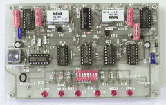 Candidates on the electronics training course explore the workings of complex circuits incorporating IC timers, logic gates etc. We also have 10 more of these boards which have faults on and candidates can practice their fault-finding skills on these.