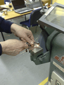 Candidates sharpen drills on the basic engineering fitting skills course