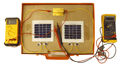 The PV panel simulator system used by candidates on the solar renewable energy training course