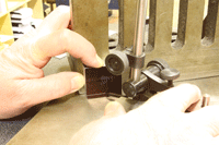 Candidates make a v-block on the engineering fitting skills course