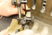 Candidates make a v-block on the engineering fitting skills course