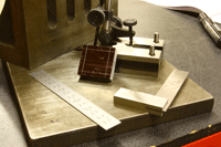 Candidates make a v-block on the engineering fitting skills course
