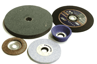 Some of the wheels that candidates on the Abrasive Wheels training course inspect for signs of wear etc.