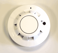 One of the detectors used for demonstration on the fire alarm system installation training course