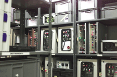 Some of the equipment held in our storage area for teaching electrical maintenance skills training courses