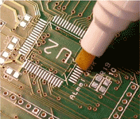 We apply flux in various ways on the course, including using a flux pen