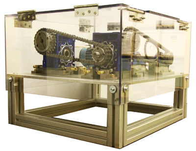 The Chain Drive Tension and Alignment Exercise on the mechanical maintenance training courses. Candidates need to select the appropriate sprockets and fit them correctly to the drive shafts. They use straight edges to test for correct alignment and tension. This exercise is completed for simplex chain drives and duplex chain drives.