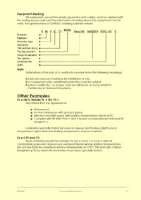 This is page 17 of the course notes for the ATEX training course, describing the systems used for marking components used in hazardous areas