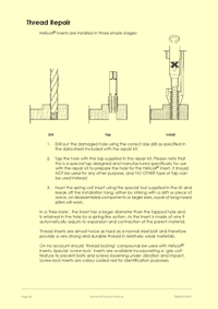 This is page 38 of the course notes for the mechanical maintenance training courses, describing how threads should be repaired