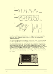 This is page 68 of the course notes for the electronic fault finding course, showing how oscilloscopes should be triggered properly