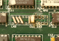 Candidates are shown examples of how excessive heat can damage PCBs
