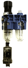 One of the sectioned filter / regulator / lubricator with automatic drain used on the Pneumatic training course